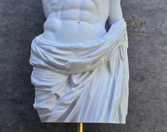 Greek Roman Torso Sculpture | Marble Style Statue, Museum Inspired Art Decor (3D Printed)