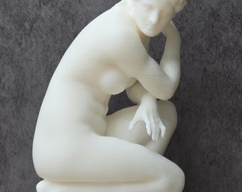 Crouching Venus Statue, Aphrodite Statue, Greek Goddess Sculpture, Classical Mythology Art, Venus Figure