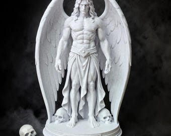 Lucifer Statue, Fallen Angel Morningstar, Occult Gothic Decor, Demon Statue Gift, Dark Home Decor