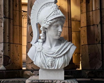 Estatua de busto de Atenea, diosa de la sabiduría, decoración pagana para el hogar, escultura de diosa griega, arte renacentista, regalo mitológico para ella.