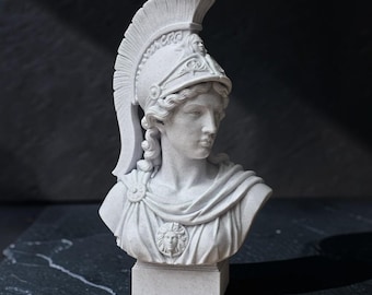 Bustebeeld van Athene, godin van de wijsheid, heidense woondecoratie, Griekse godin sculptuur, renaissancekunst, mythologie cadeau voor haar