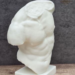 Posąg Gaddiego Torso | Starożytna grecko-rzymska rzeźba mężczyzny | Klasyczny wystrój artystyczny – druk 3D