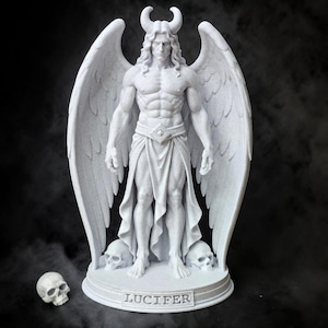 Lucifer Statue, Fallen Angel Morningstar Sculpture, Occult Gothic Decor, Demon Gift, Dark Home Accent