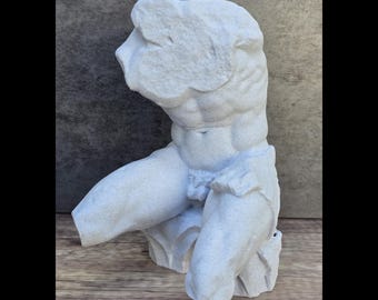 Belvedere Torso Statue, Ancient Greek Stone-Finish Sculpture, Vatican Museum Replica, Anatomy Art Gift, Gym Decor, Classical Art