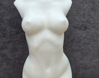 Female Torso Sculpture, Nude Art 3D Printed, Abstract Body Statue, Minimalist Home Decor, Torso Sculpture Classical Art Gift