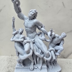Laokoon und seine Söhne Statue – Griechische Mythologie Skulptur – 3D gedruckte klassische Kunst – hellenistisches Dekor