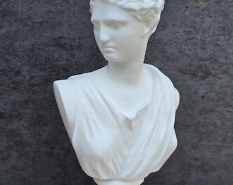 Artemis Diana Bust Head | Greek Roman Goddess Statue Decor– 3D Printed