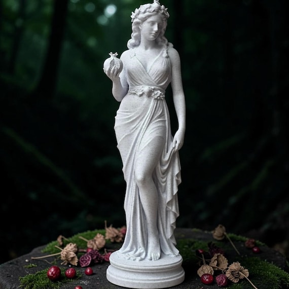 Persephone Statue, Dark Feminine Pagan Altar Decor, Greek Goddess Sculpture, Gothic Underworld Queen, Mythology Gift