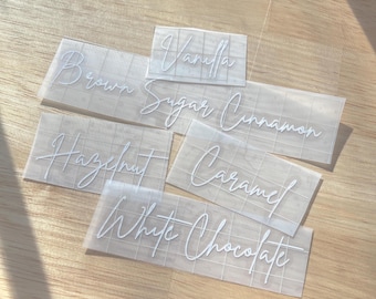 5 Coffee Syrup Aesthetic Custom Labels | Vanilla, Hazelnut, Caramel, and More Options | DIY Vinyl Coffee Syrup Labels | Premium Vinyl Label