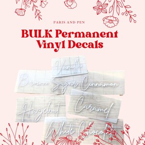 BULK Permanent-Vinyl-Aufkleber | Anpassbare Vinyl-Aufkleber | lose Vinyls | Hochzeit, Firmenanlass, Party, Bachelorette, Junggesellenabschied, Geburtstag