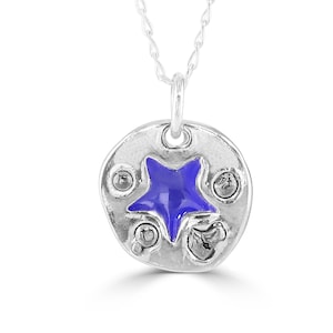 Enamelled Sterling Silver Necklace With Iron Meteorite