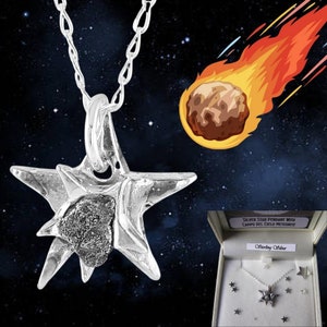 Solid Silver Star Meteorite Necklace