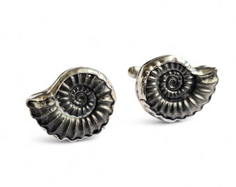 Charmouth Fossil  Ammonite Cufflinks - Sterling Silver And BEAUTIFUL PRESENTATION