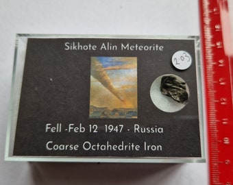 Super Boxed Sikhote Alin Iron Meteorite. - A Classic Russian Meteorite - 2.03 Grams