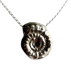 Solid Silver Ammonite Necklace