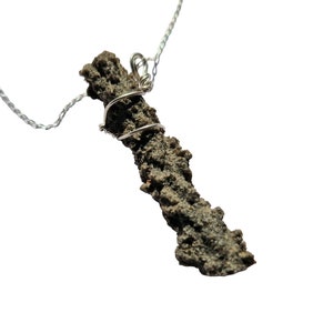 Intriguing Fulgurite Necklace - Boxed And on Sterling Silver Chain  - AMAZING  Crystal Created by Lightning!