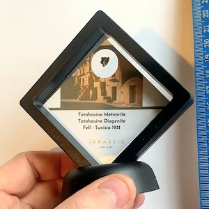 Tatahouine Diogenite Meteorite In Floating Frame  - INCREDIBLE Weird Green Meteorite - Found In Star Wars Filming Location