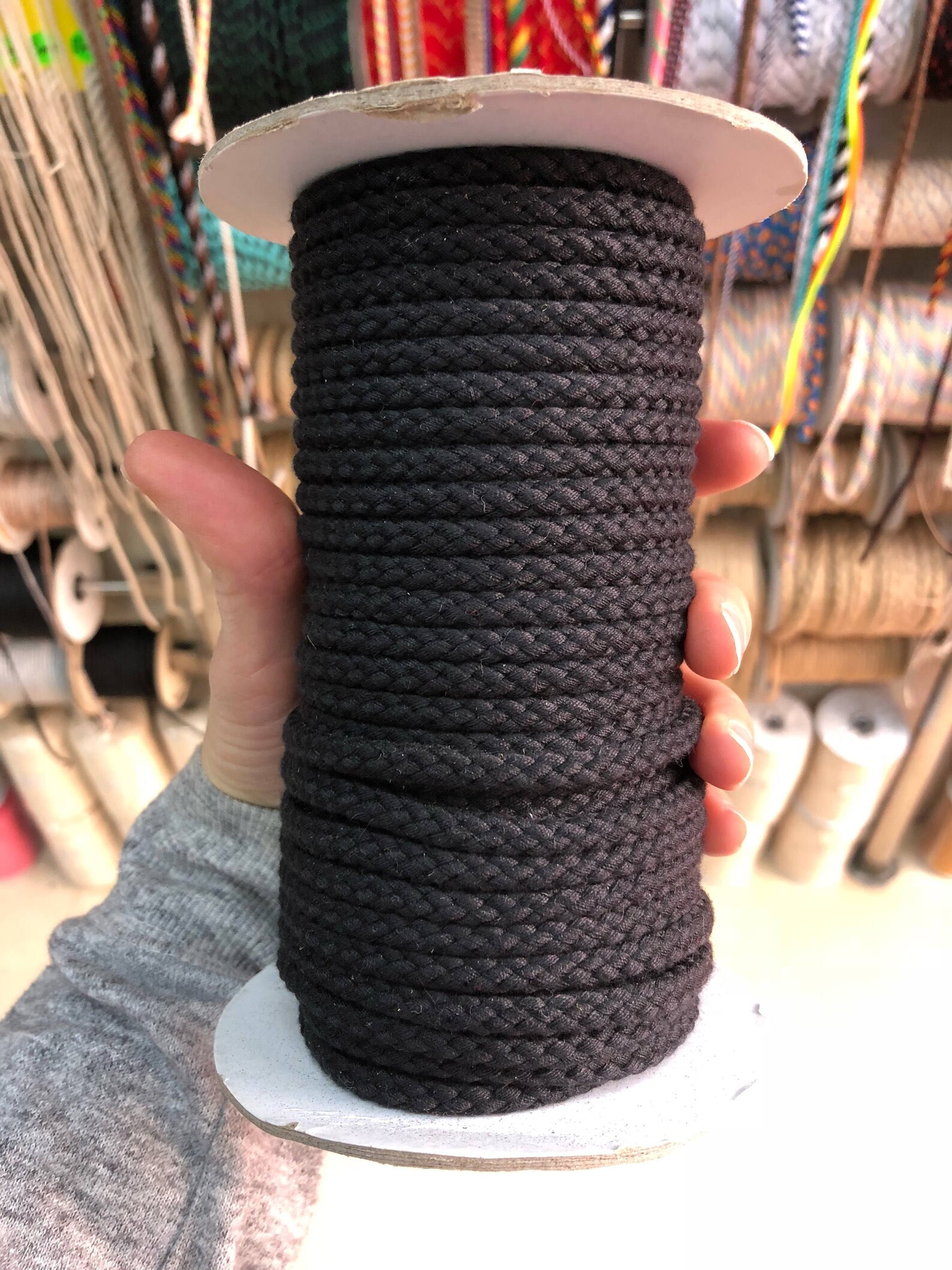 7mm Black cotton rope. Rope for macrame Braided cotton rope Etsy