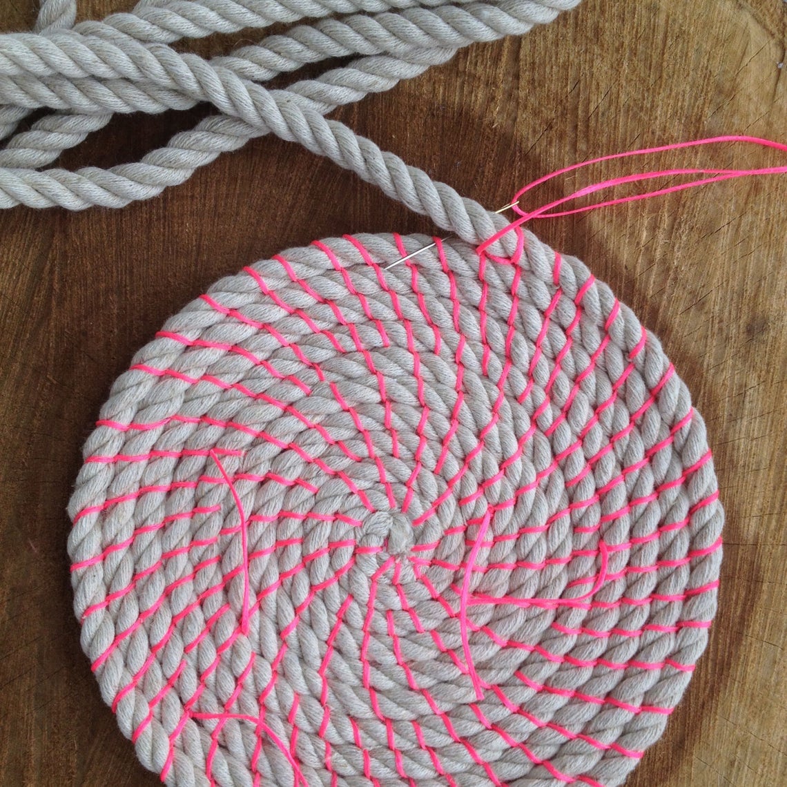 Rope coasters craft kit DIY tutorial / colour instructions Etsy