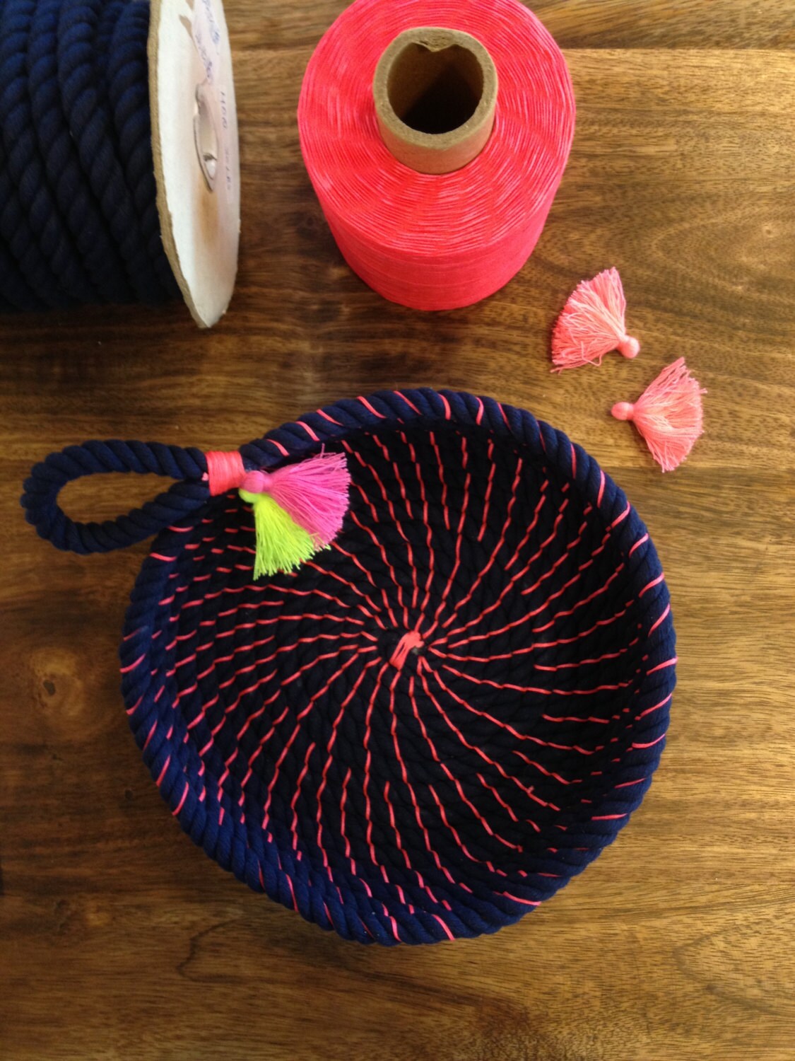 Coil Rope Bowl Tutorial and Materials. Woven Rope Basket Etsy