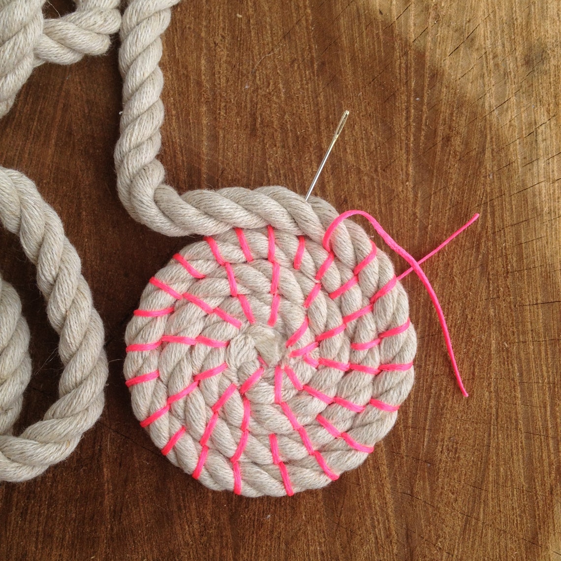 Coil rope bowl tutorial and materials. Woven rope bowl making Etsy