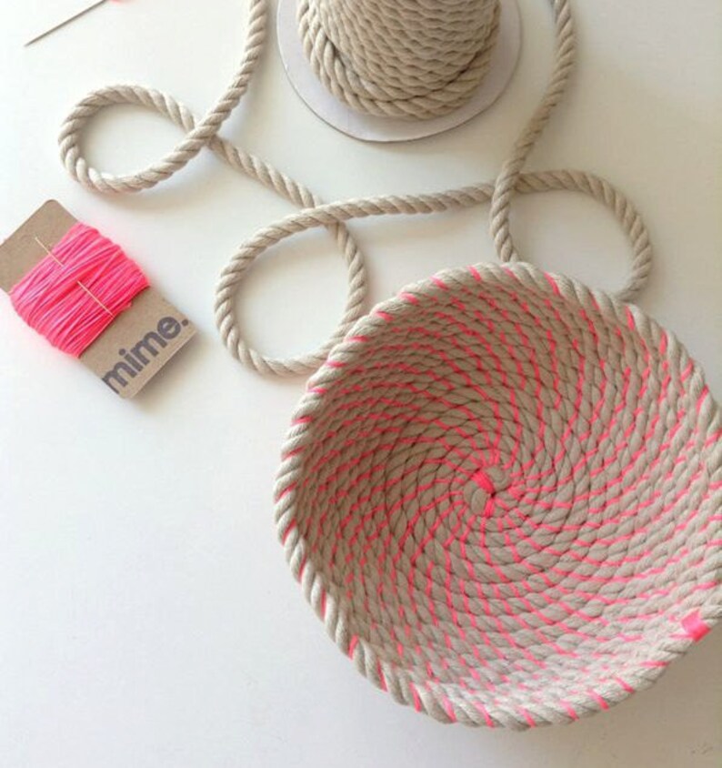 Coil Rope Bowl Tutorial and Materials. Woven Rope Basket Etsy