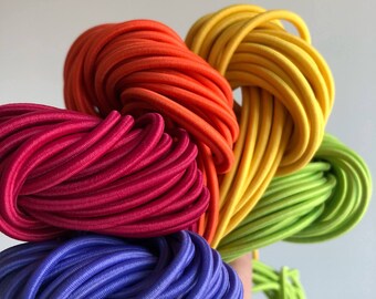 3mm Elastic Drawcord, Elastic Bungee, Nylon elastic shock cord in over 200 colours, polyester elastic cord / round stretch rope cord