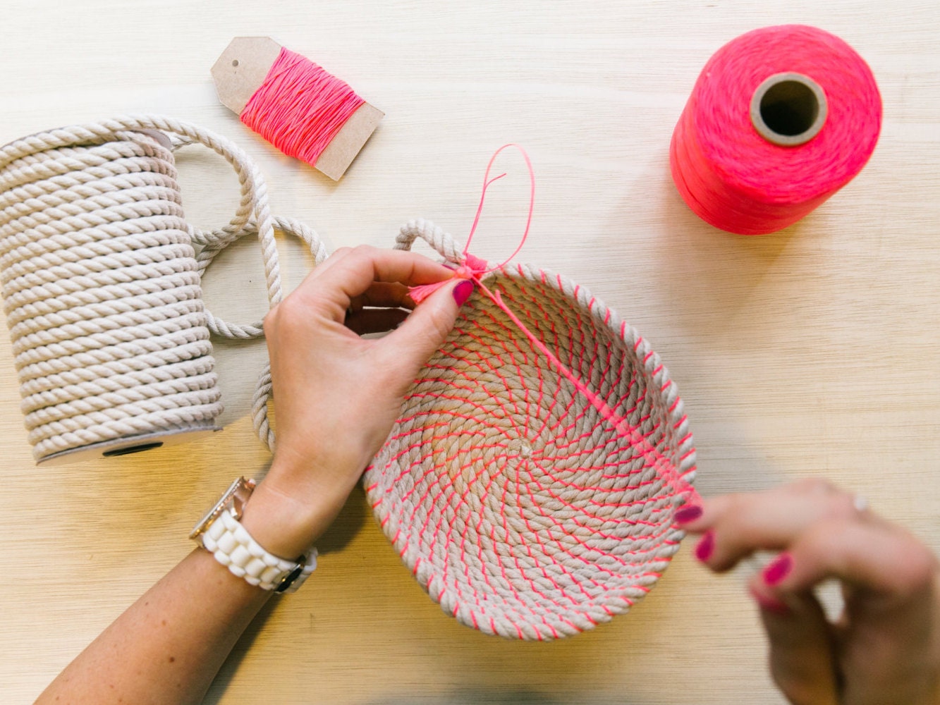 Coil Rope Bowl Tutorial and Materials. Woven Rope Basket Etsy