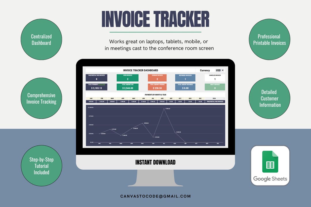 Startup Invoice Kit – Easy Invoice Tracker & Payment Log for Google ...