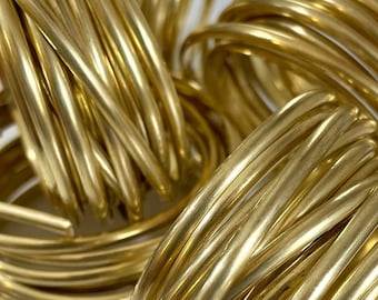 Red Brass Half Round Wire 6 Gauge | Heavy Wire for Cuff & Bangle Making | Jewelry Supply for Bracelets | Half Round Jewelry Wire, Gold color