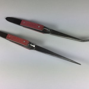 Locking Tweezers, pair of Solder Tweezers, Curved Tip Tweezers, Straight Tip Tweezers, Jewelry Tweezers, Jewelry Maker Gift, Jewelry Tools image 1