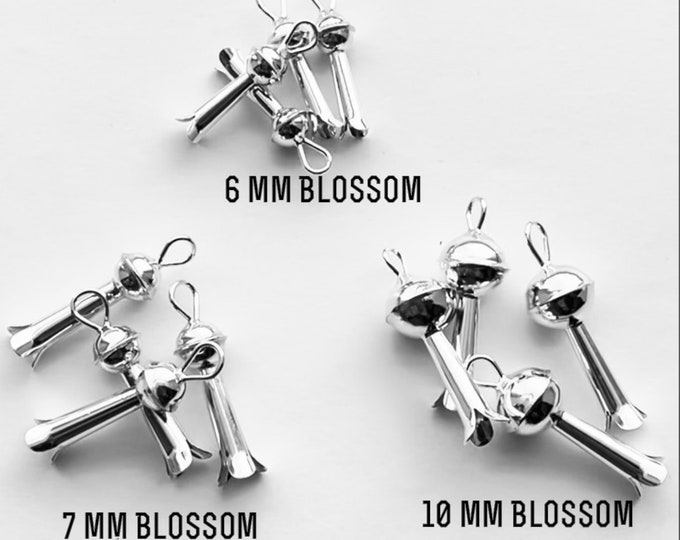 Sterling Squash Blossom, Native Style Jewelry Bead, Southwest Flower