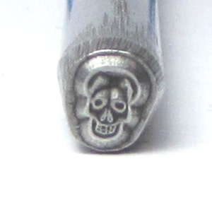 Skull Stamp, 5.5x4.5mm Stamp, Halloween Stamp, Jewelry Stamping, Skull Metal Stamping, Skull Metalworking, Halloween Jewelry Crafting image 1