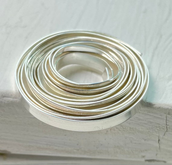 Smooth Bezel Wire, 3 feet Bezel Wire, Fine Silver 999, 1/8 Inch Wire, 26 Gauge Bezel Wire, Skinny Bezel Wire, Cabochon Setting, Romazone