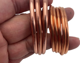 Copper Half Round Wire - 2 Sizes of wire,  2 feet of 6 gauge and 3 ft 8 gauge HR wire