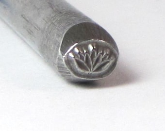 Lotus Steel Stamp, 5x4 mm Metal Stamp, Lotus Jewelry Stamping, Yoga Jewelry Making, Lotus Flower Stamp, Jewelry Maker Gift, Romazone