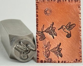 Hummingbird Steel Stamp, Metal Stamping, Jewelry Making Tools, Cute Bird Stamp, Charm Stamping, Nature Stamping, Pendant Stamping, Romazone