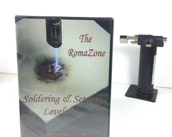 Jewelry soldering tutorial on DVD or Flash Drive ~ Soldering and cabachon setting class for beginners ~ Simplified torch soldering