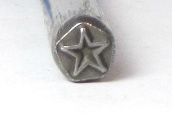 Star Stamp,  5 x 5mm Star Design, Silver Jewelry Stamping, Charm Stamping, Metal Stamping, Jewelry Making, Jewelry Supplies, Romazone