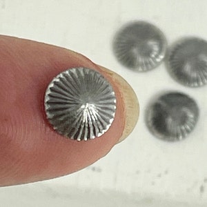 Sterling Rosette Castings, 4 pack 8mm Concho Star, Solder Element, Oxidized Silver, Jewelry Embellishments, Jewelry Making Components