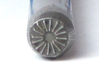 Full Sun Burst steel stamp, Native design for silver hand stamping of silver jewelry, tribal spirit jwelry, USA made, size 5 mm