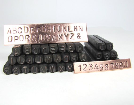 Alphabet 4 mm Stamps, 3/32 inch metal stamp set, bold large letters,  initial stamping, stamp on metal, Arial letter set.