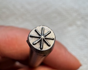 Native Stick Star Stamp 5mm, Asterisk Stamp, Silver Jewelry Stamping, Metal Staming, Native Smerican Metal Stamp, Jewelry Making Stamp