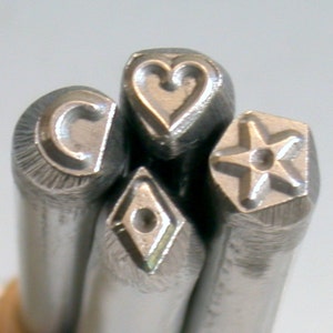 Diamond Shape Stamp, 5 x 4mm Metal Stamp, Charm Making, Pendant Stamping, Silver Stamping, Jewelry Making Tools, Jewelry Supplies, Romazone bild 2