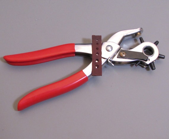 Leather Hole Punch Pliers, 3/32 3/16 Hole Sizes, 6 Punch Wheels