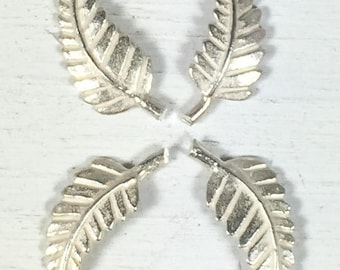 Sterling Silver Leaf Casting, Silver Castings, Silver Cast Leaves, 14 mm x 7mm, Solderable Silver Accents, Sterling Silver Embellishments