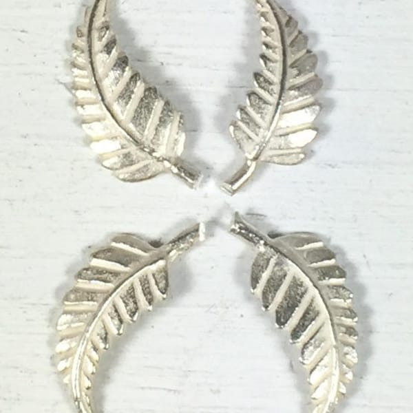 Sterling Silver Leaf Casting, Silver Castings, Silver Cast Leaves, 14 mm x 7mm, Solderable Silver Accents, Sterling Silver Embellishments
