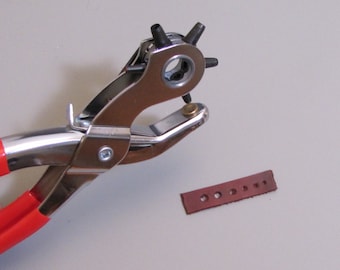 Leather Hole Punch Pliers,  3/32 - 3/16 Hole Sizes, 6 Punch Wheels, Leather Working Tools, Leather Craft, Leather Hole Puncher, Romazone