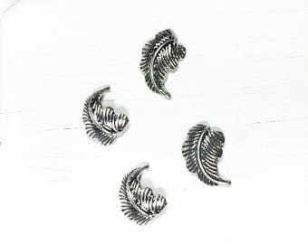 Silver Cast Leaves , 4 pack 10m x 9m, Solderable Leaf, Jewelry Findings, Southwest Leaf, Old Pawn Jewelry, Solder Element, Native Leaves