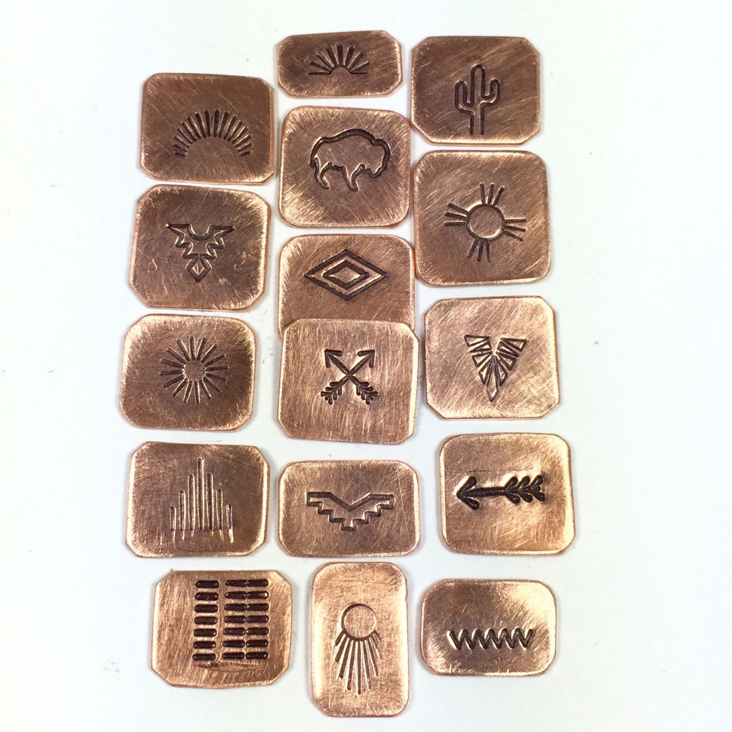 Native File Stamp Native Tribal Design Stamp Set, 16 Stamps, Metal Stamps, Silver ...